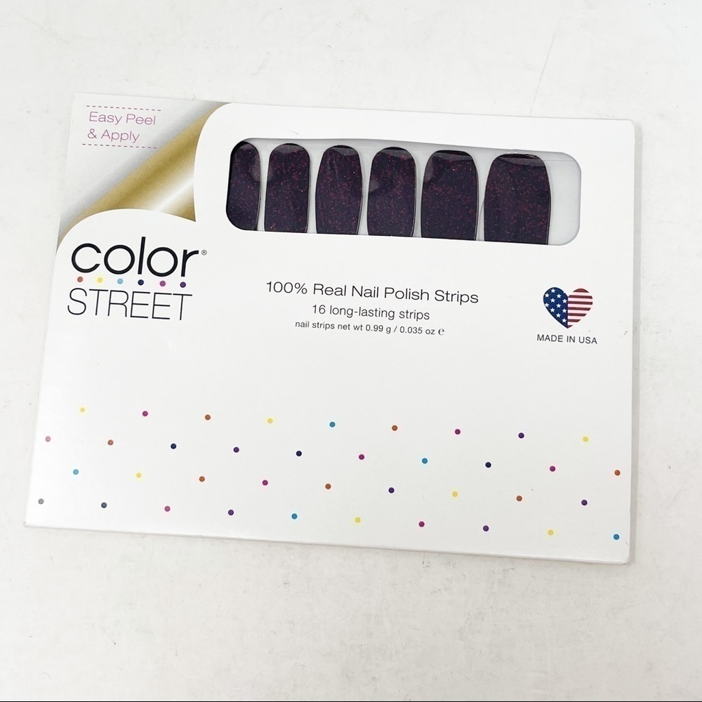 COLOR STREET Women’s Nail Strips RUSSIAN AROUND Dark Cherry Red Sparkle USA